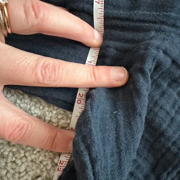 Eileen Fisher Cotton Gauze Jumpsuit Womens S Blue Beach Casual Short Sleeve - Picture 5 of 10